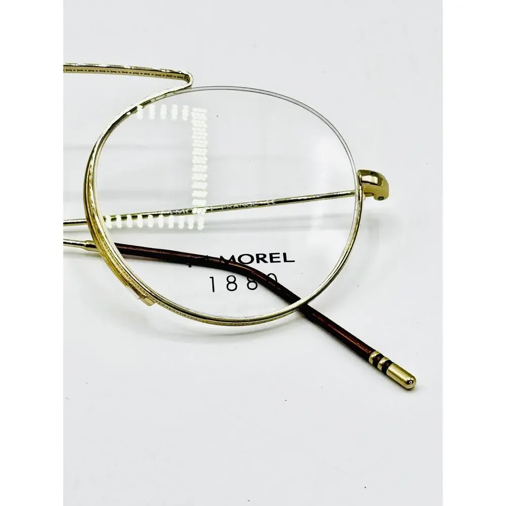 Morel 1880 Eyeglasses Frames Arsene 60122M-DM12 Gold Semi-Rimless 52-19-145